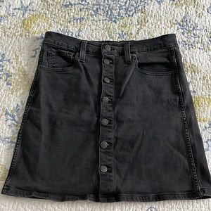 Madewell Black Button Up Denim Skirt Size 29
